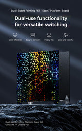 Creality Double-sided Printing “Stars” Platform 235*235mm (Glossy PET + Coated PEI), Without soft magnetic sticker, 3D Printer Platform for K1/Ender-3 V3/SE/KE/S1/3 S1Pro/3/3 Pro/3S/3V2/5/5S/5Pro Lokkr