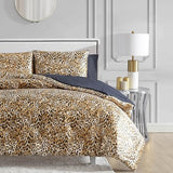 Juicy Couture Twin/Twin XL Leopard Satin Comforter Set - Cheetah Print 2-Piece Machine Washable Reversible Animal Print Bedding Comforter and Sham Set Juicy Couture
