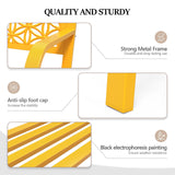 VINGLI 50" Outdoor Bench Metal with Floral Back, Garden Bench Front Porch Bench for Yard Patio Entryway Park Outside, 800lb Capacity - Yellow VINGLI