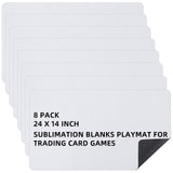Yexiya 8 Pieces Card Game Mats 14 x 24 Inch Sublimation Blanks Playmat for Trading Card Game Smooth Rubber TCG MTG Playing Mat for Board Games, Mouse Pad, Collectible Card(White) Yexiya