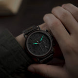 2win Mens Wooden Watches Luxury Stainless Steel Wood Watch for Men Chronograph Quartz Watches 2win