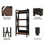 Bakers Rack with 4-Tier Adjustable Wood Shelves, Heavy-Duty Metal Frame Kitchen Shelf Organizer, Microwave Stand for Kitchen, Living Room, Apartments, 25.6" Wider Sailret