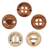 callie Personalized Sewing Name Lables Button,Custom Wooden Handmade with Love Button for Clothing Beanie Poom,Set of 10 Clothing Labels Gift for callie