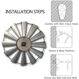 Mrocioa 24inch Windmill Distressed Metal Wall Clocks Rustic Large Decorative Clock Oversized Farmhouse Decor,Non Ticking,Battery Operated Mrocioa