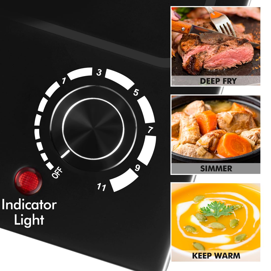 CUSIMAX Hot Plate, Single Burner Electric Cooktop, 1500W Electric Burner Hot Plate for Cooking with Adjustable Temperature, Portable Countertop Burner Stainless Steel, Black, New Model CUSIMAX