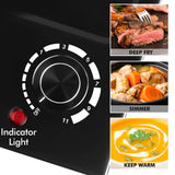 CUSIMAX Hot Plate, Single Burner Electric Cooktop, 1500W Electric Burner Hot Plate for Cooking with Adjustable Temperature, Portable Countertop Burner Stainless Steel, Black, New Model CUSIMAX