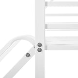 EMKK Metal Bunk Bed with Slide, Low Bunk Bed Twin Over Twin, Junior House Bunk Bed for Girls Boys, Metal Bunkbeds with Safety Guardrail & Ladder, No Box Spring Needed, Easy to Assemble, White EMKK