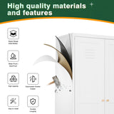 Letaya White Storage Cabinet with Adjustable Shelves-Metal Home Kitchen Pantry Cabinets with Doors,Organization Locker for Cupboard/Bedroom/Dining/Living/Bathroom/Office/Garage Room Letaya