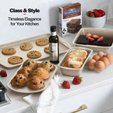 Bakken Swiss - Bakeware Set – 6 Piece – Stackable, Deluxe, Non-Stick Baking Pans for Professional and Home Cooking – Carbon Steel, White Stone Coating Bakken- Swiss