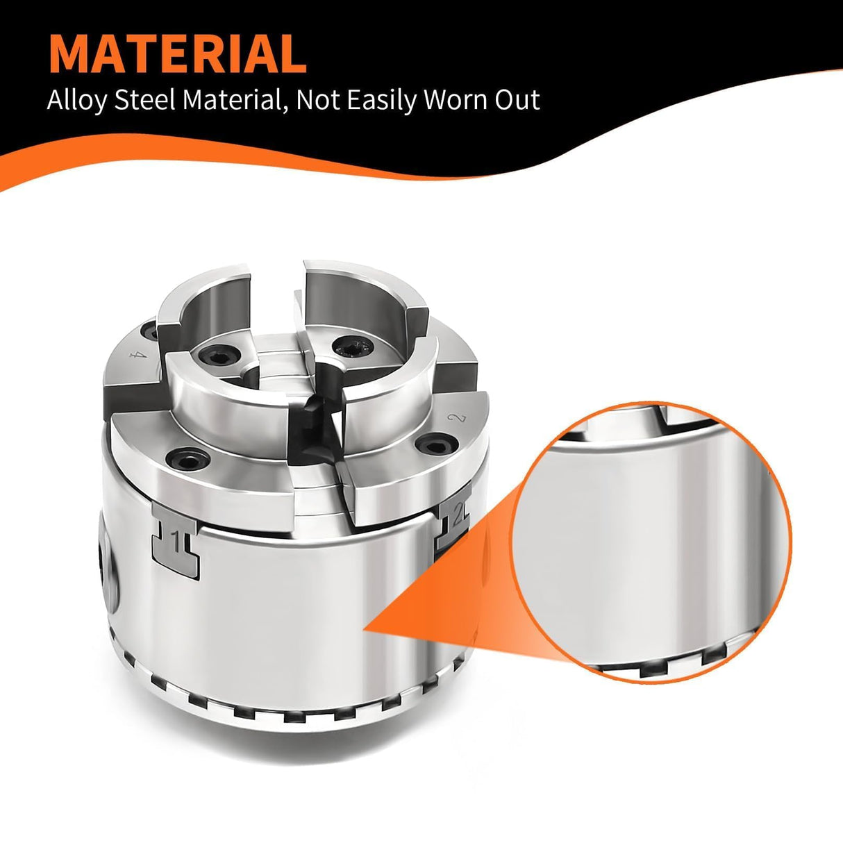 Aspaton 2.75 Inch 4 Jaw Self-Centering Lathe Chuck Set with 1-Inch x 8TPI Thread & Inner Hexagon Spanner Aspaton