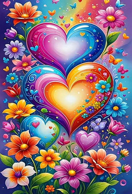 GXGLLPZBY 5D Diamond Painting Kits for Beginners, DIY Love Heart Diamond Art Kits for Adult, Full Round Diamond Dot Gem Art Kits, Home Wall Decoration 11.8x15.8 Inches GXGLLPZBY