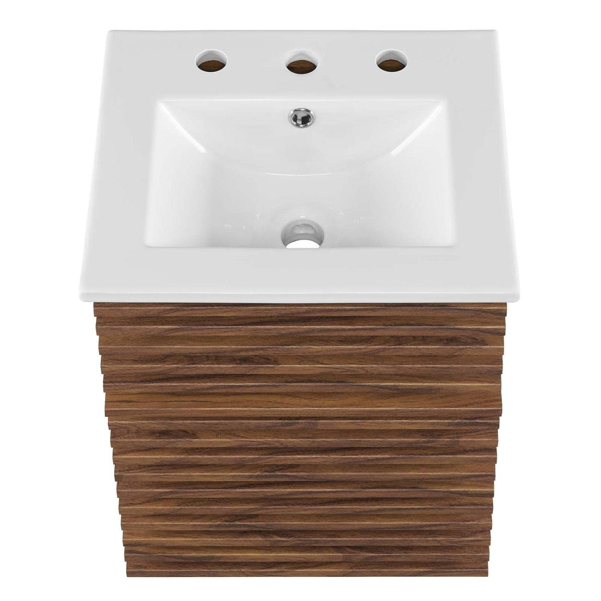 Modway Render 18" Wall-Mount Bathroom Vanity in Walnut White Modway