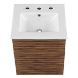 Modway Render 18" Wall-Mount Bathroom Vanity in Walnut White Modway