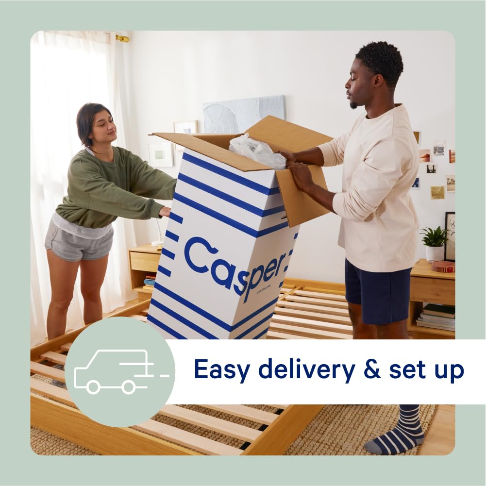 Casper Sleep Original Foam Hybrid Mattress, Queen Size - Medium Firm Memory Foam with Zoned SupportTM - 100-Night Trial - 10 Year Warranty - CertiPUR-US Mattress, Light Gray Casper