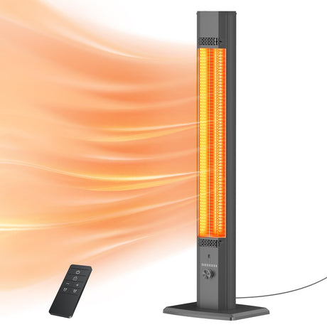 BIESQYA Outdoor Patio Heater with 9 Heat Levels,Space Heater for Garage Backyard Room Indoor,1500W Fast Electric Infrared Heater,9H Timers,Waterproof,Child Lock BIESQYA