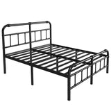 BOSRII King Size Bed Frame with Headboard and Footboard, 18 Inches High, 3500 Pounds Heavy Duty Metal Slats Support for Mattress, No Box Spring Needed,Noise-Free, Black BOSRII