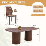 Rejeke 79" Dining Table Set for 8,Large Rectangular Kitchen Table Set for 8 with Cushioned Chairs,Modern Mid-Century Wood Dining Room Table Set,Ideal for Dining & Gatherings (Walnut) Rejeke