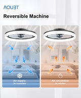 Ceiling Fans with Lights and Remote, 20"Modern Low Profile Ceiling Fan with Light , Stepless Color Temperature Change and 6 Speeds, Flush Mount Ceiling Fans for Bedroom, Kids Room and Living Room. AQUBT