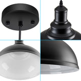 LOEHINLE Pendant Lighting Vintage Industrial Fixtures, Black Metal Farmhouse Lights, Ceiling Lamp for Kitchen Home Island Dining Room Bedroom, 11.4 inches LOEHINLE