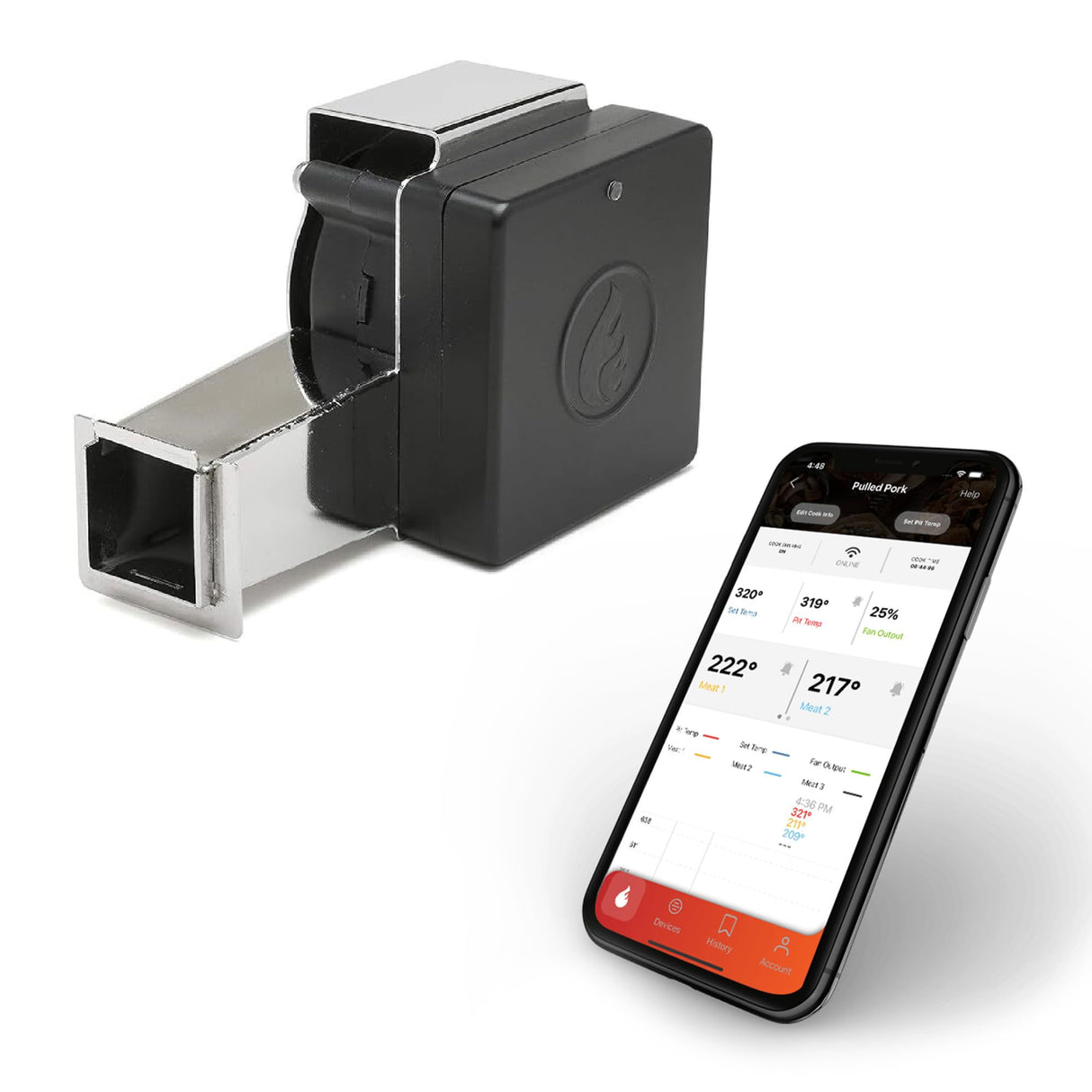 Flame Boss Smart BBQ Smoker Temperature Controller with Patented Variable Speed Fan, 400 Universal WiFi with 2 Probes for Weber, Char-Griller, Drum Smokers, Offset Smokers Flame Boss