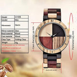 Dentily Customizable Mens Wooden Quartz Watch Inverted Geometric Wood Watch Creative Quartz Hand-Made Wooden Watches Custom Watch for Men, Cus-Q1005 Dentily
