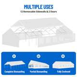 GarveeLife 20' x 40' Party Tent Heavy Duty Wedding Tent Outdoor Canopy Event Shelters Upgraded Galvanized Carport with Removable Sidewall Windows for Commercial, Parties, White GarveeLife