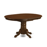 East West Furniture KEVA7-ESP-C 7 Piece Kitchen Table & Chairs Set Consist of an Oval Dining Room Table with Butterfly Leaf and 6 Linen Fabric Upholstered Chairs, 42x60 Inch, Espresso East West Furniture