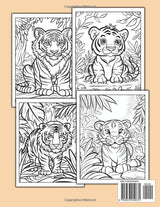 Tigers Coloring Book: Over 45 Illustrates Tigers Kids Enchanted Into The world of Wilds, Gifts For Boys, Children, Girls Majosta