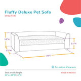 Keet Fluffy Deluxe Pet Bed, Charcoal, Large (40x23x13) Keet