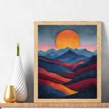 Natuyalo Paint by Numbers for Adults - DIY Adult Paint by Number Kits Painting on Canvas Mountain Painting by Numbers for Beginners, Sunset Landscape Art Craft Kits for Adults (16x20 Inch) Natuyalo