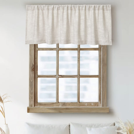 Kitchen Valances for Windows Modern Farmhouse Cotton Linen Valance Curtains Topper Country Rustic Bathroom Small Window Treatment Bohemian Decor (54x18 inch, Natural) Oindec