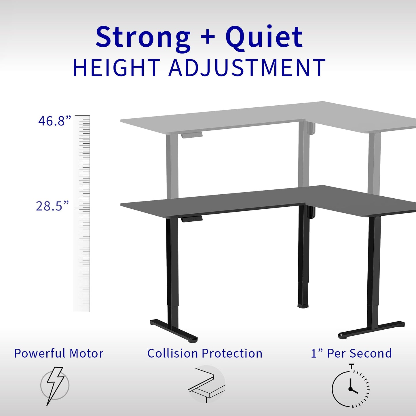 VIVO Electric Corner L-Shaped 75 x 63 inch Standing Desk, Height Adjustable, Memory Controller, Black Top Black Frame, DESK-E3CTB-75