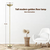 BoostArea Floor Lamp,Torchiere Standing Lamp,20W 2000LM LED Tall Floor Lamp,Stepless Dimmable,Touch Control,50000hrs Lifespan,Pale Floor Lamps for Living Room,Standing Lamps for Bedroom,Gold BoostArea