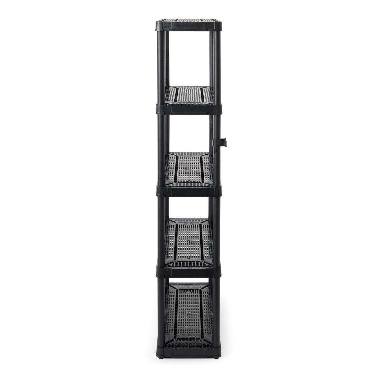 Gracious Living 5 Shelf Fixed Height Ventilated Medium Duty Storage Unit 14 x 32 x 72" Organizer System for Home, Garage, Basement, & Laundry, Black Gracious Living