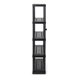 Gracious Living 5 Shelf Fixed Height Ventilated Medium Duty Storage Unit 14 x 32 x 72" Organizer System for Home, Garage, Basement, & Laundry, Black Gracious Living