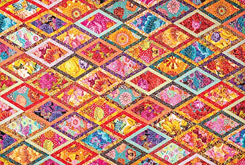 Kaffe Fassett's Diamond Quilt Jigsaw Puzzle for Adults: 1000 Pieces, Dimensions 29.5" x 19.7" C&T Publishing