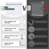 AOSKY Cordless Roller Shades Blackout Blinds for Windows Room Darkening Rolled Up Shades with Spring System, UV Protection Window Shades Door Blinds for Home and Office (27" W x 72" H, White) AOSKY