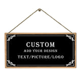 Dacawin Custom Sign Personlized Wood Sign for Door Add Your Text Picture Logo to Design Your Personal Signs Customizable Wooden Wall Door Plaque for Home Business Office Decor 6x12 Inch Dacawin