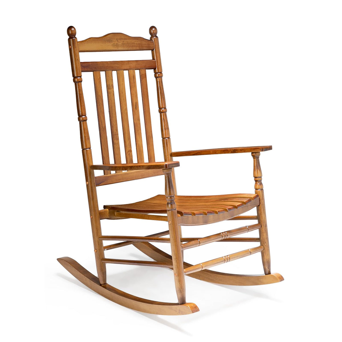 VINGLI Wooden Rocking Chair Outdoor, Patio Rockers with High Back, Sup ...