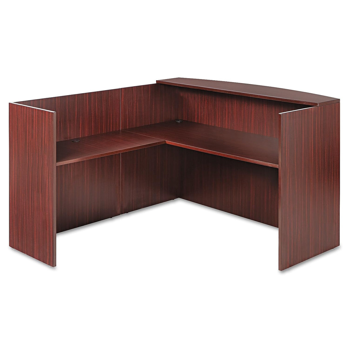Alera ALE Valencia Series Reception Desk w/Counter,71w x 35 1/2d x 42 1/2h, Mahogany Alera