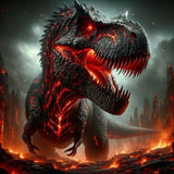 Generic 5D DIY Diamond Art Painting Volcanic Dinosaur 16x16 inches for Adults, Full Round Drill Rhinestone Embroidery for Wall Decoration, SUKIMI006 WoodArtSupply