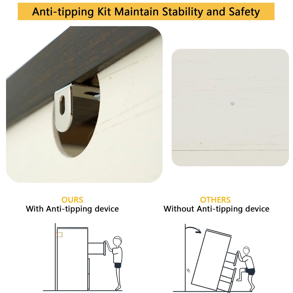 Hlivelood Farmhouse 9 Drawer Dresser with LED Lights, 63" Wide Large Chest of Drawers for Bedroom, Modern Wood Dresser Storage Organizer with Charging Station for Living Room, Bedroom, Rustic White Hlivelood