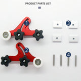 Adjustable Table Feather Loc Boards, Dual Bearing Roller Aluminum Alloy Precision Stock Guides for Table Saw Guides, Woodworking Table Saw Safety Device Aluminum Alloy Carpentry Safety Pushing Tools QIZHIMEI