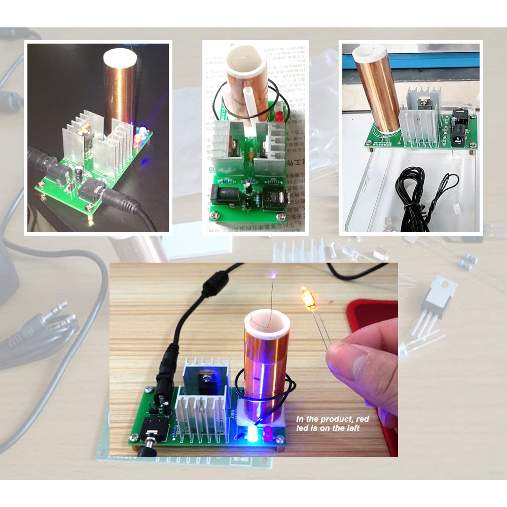 ISolderStore DIY Mini Tesla Coil Kit 15W Electronic DIY Kits Mini Music Tesla Coil Plasma Speaker Soldering Practice Kit DIY Soldering Project for Teens Kids Adults Thanksgiving Xmas Gift ISolderStore