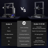 Creality Ender 3 V3 SE 3D Printer, 250mm/s Faster Print Speed CR Touch Auto Leveling Sprite Direct Extruder Dual Z-Axis Auto Filament Loading Ender 3 Upgrade 3D Printer Print Size 8.66x8.66x9.84 inch Creality