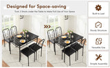 VECELO 5 Piece Dining Table Set for 4, Dinette with Chairs for Kitchen, Breakfast Nook, Small Space,Easy Assembly VECELO
