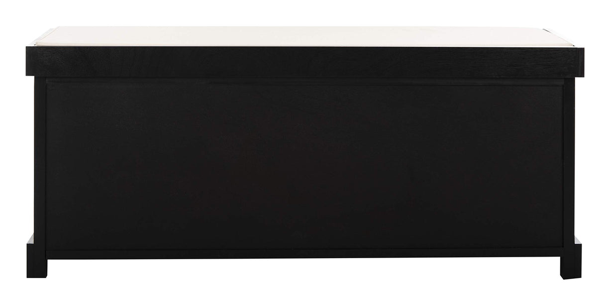 SAFAVIEH Black American Homes Collection Lonan Grey and White Wicker Storage Bench, 0 SAFAVIEH