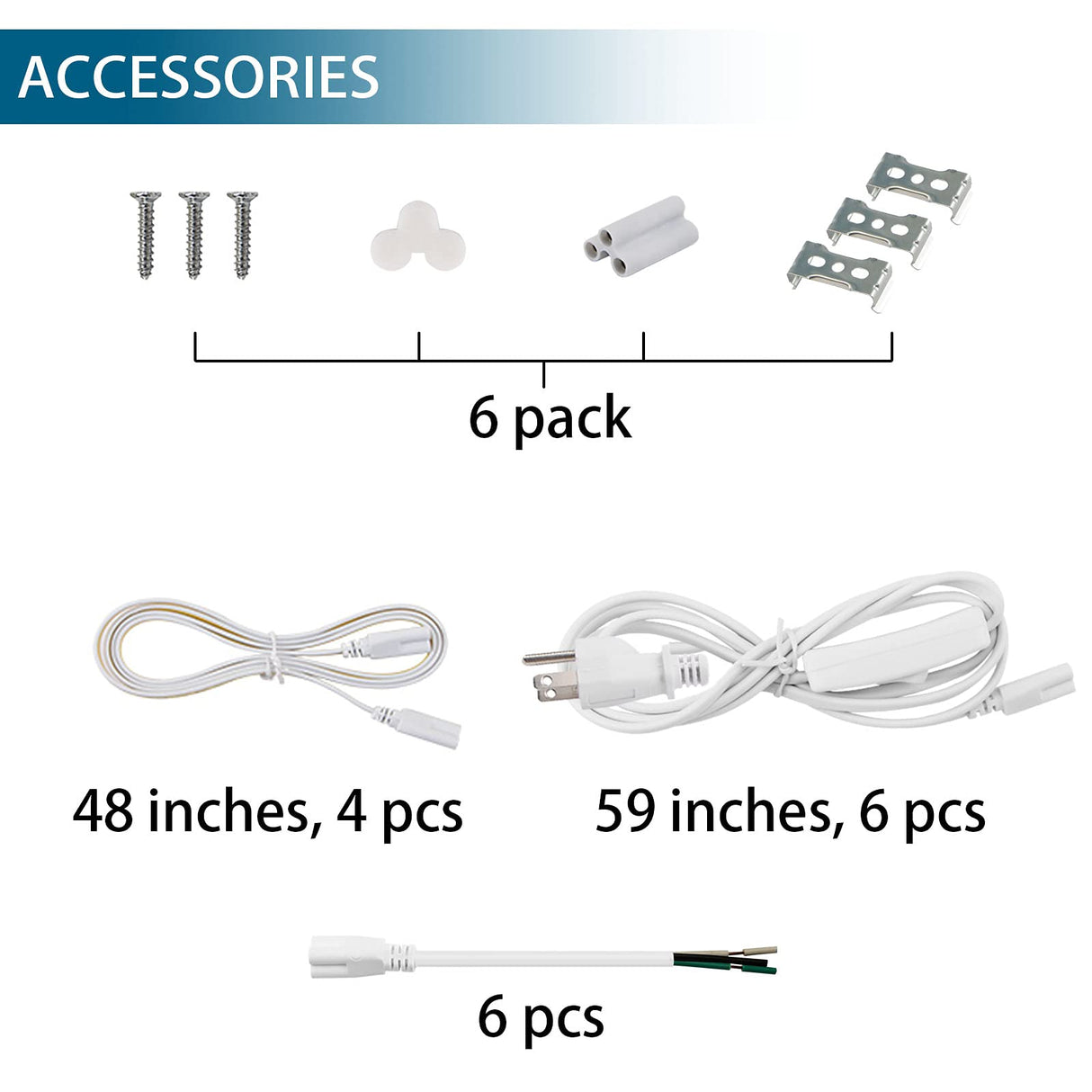 Barrina 8FT LED Shop Lights Fixture, T8 72W 9000lm 5000K, Daylight White, Clear Cover, V Shape,Tube Light, Hight Output, Bulbs for Garage, Warehouse, Plug and Play, 6 Packs Barrina