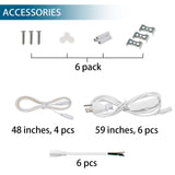 Barrina 8FT LED Shop Lights Fixture, T8 72W 9000lm 5000K, Daylight White, Clear Cover, V Shape,Tube Light, Hight Output, Bulbs for Garage, Warehouse, Plug and Play, 6 Packs Barrina