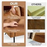 ASHOMELI Modern Living Room Sofa,loveseat Sofa,Soft and Comfortable Couch,Apartments Small Sofa,Removable Back Cushion,Breathing Leather (Brown) ASHOMELI